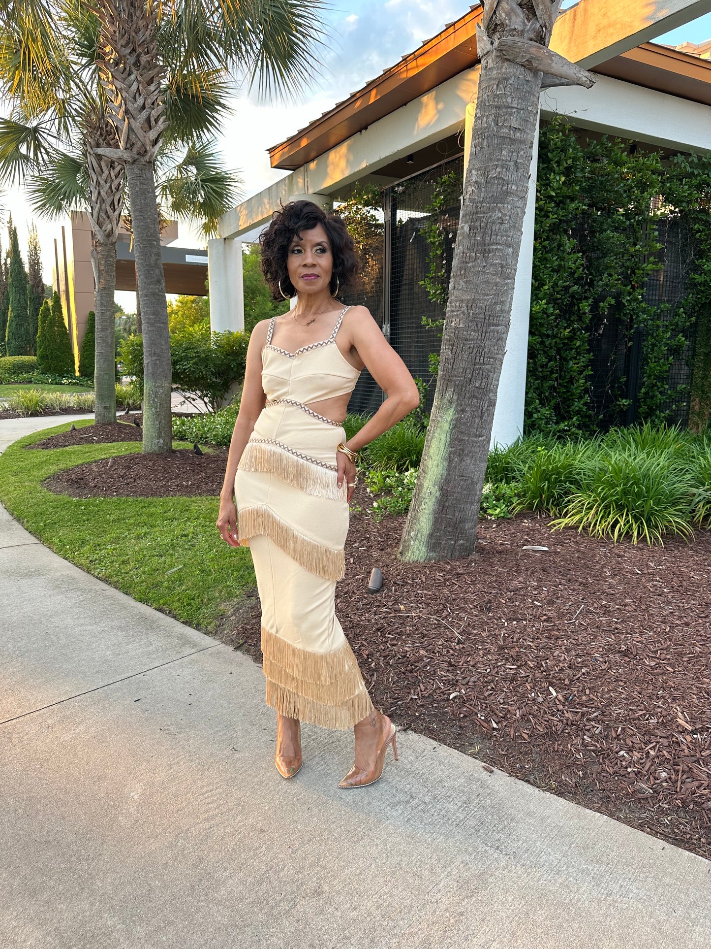 We don’t fringe around dress.