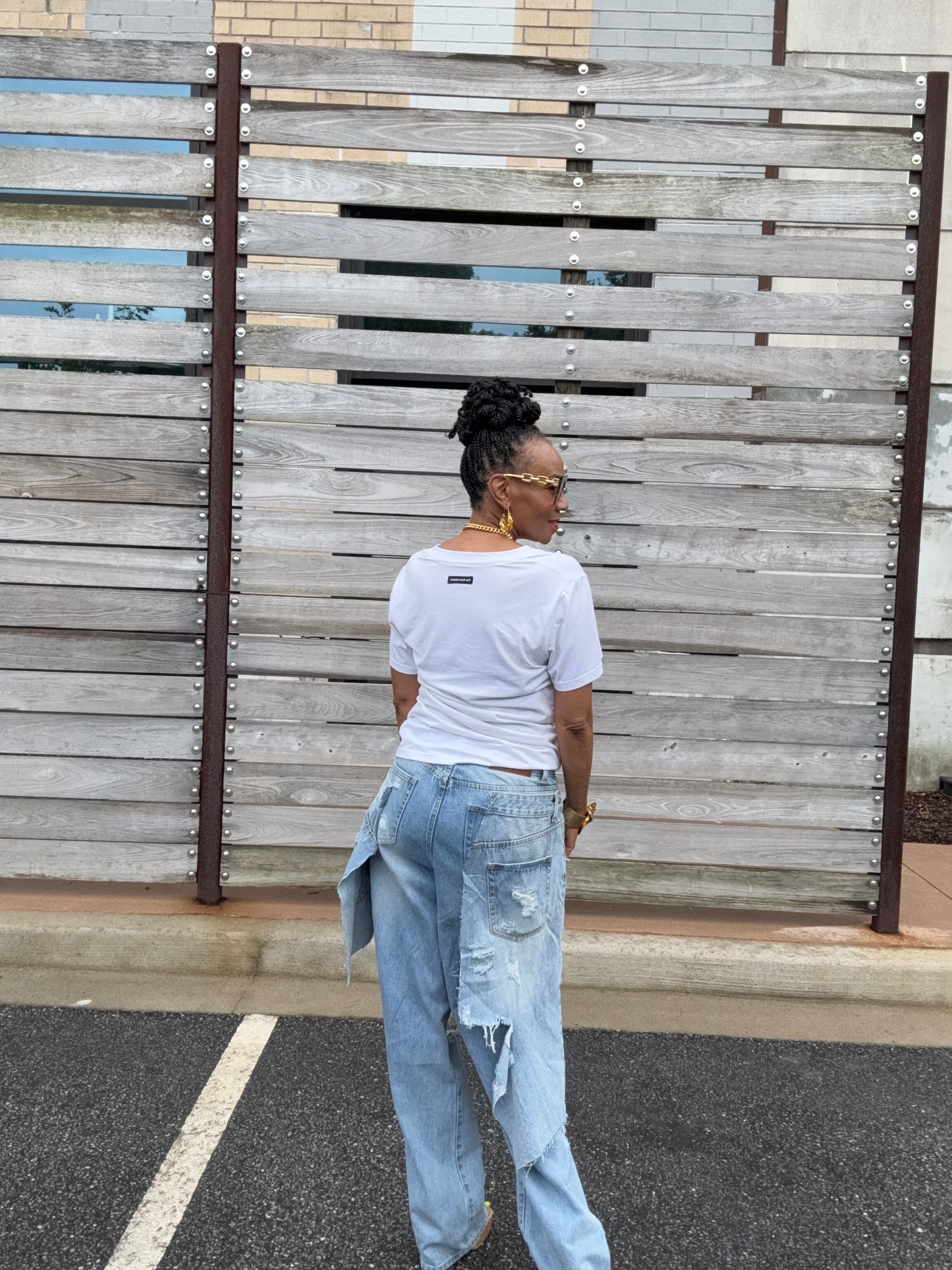 LAYERED DENIM JEANS