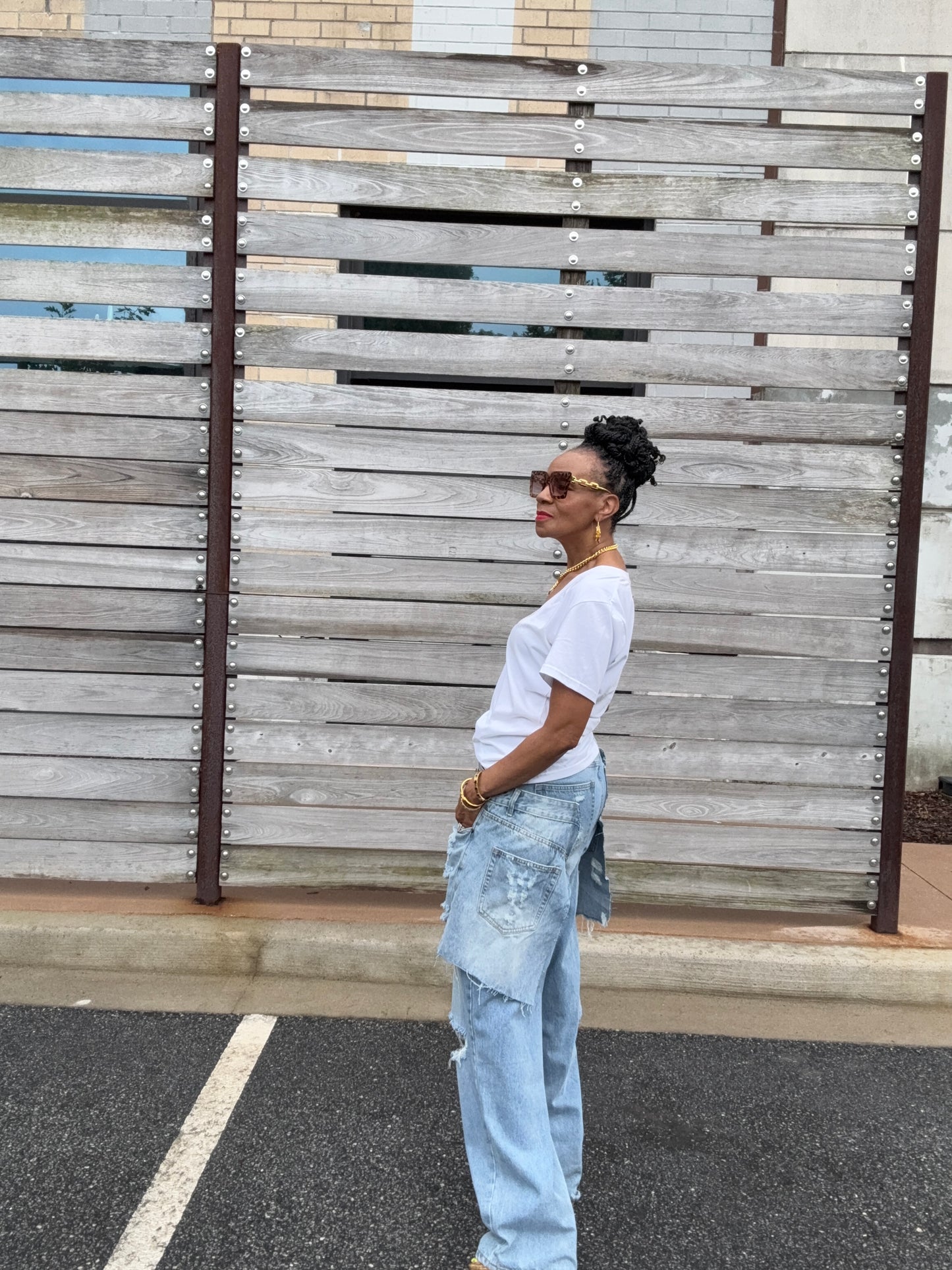 LAYERED DENIM JEANS
