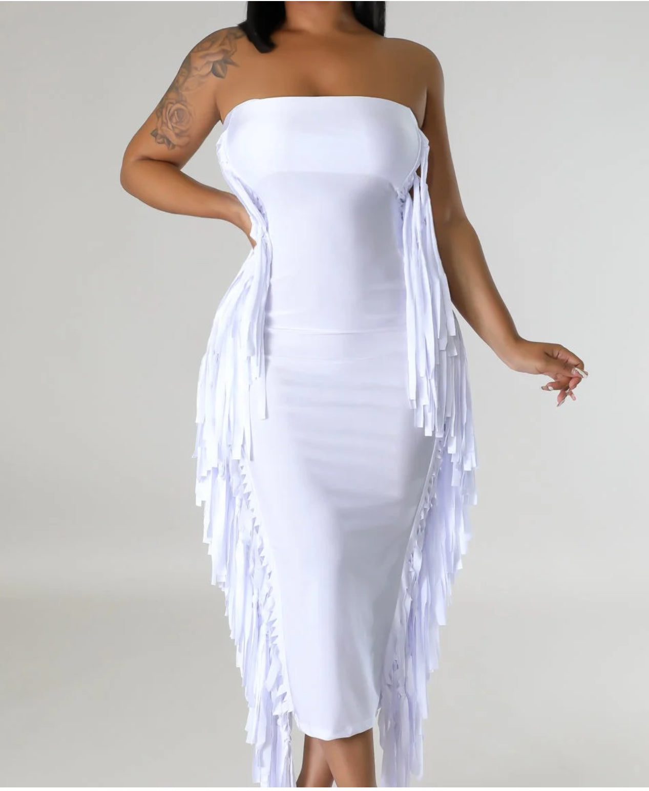 A LITTLE FRINGING AROUND DRESS