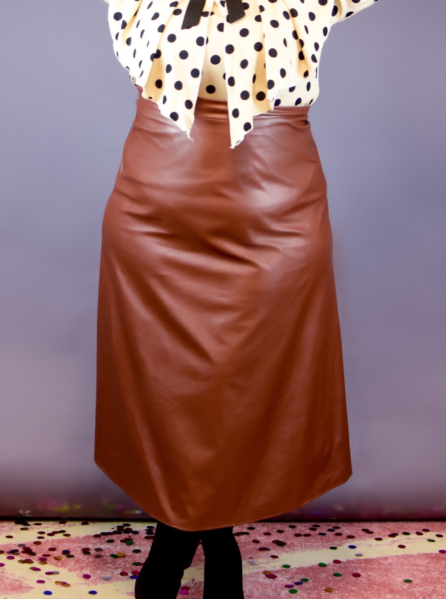 Plus Size Leather Skirt