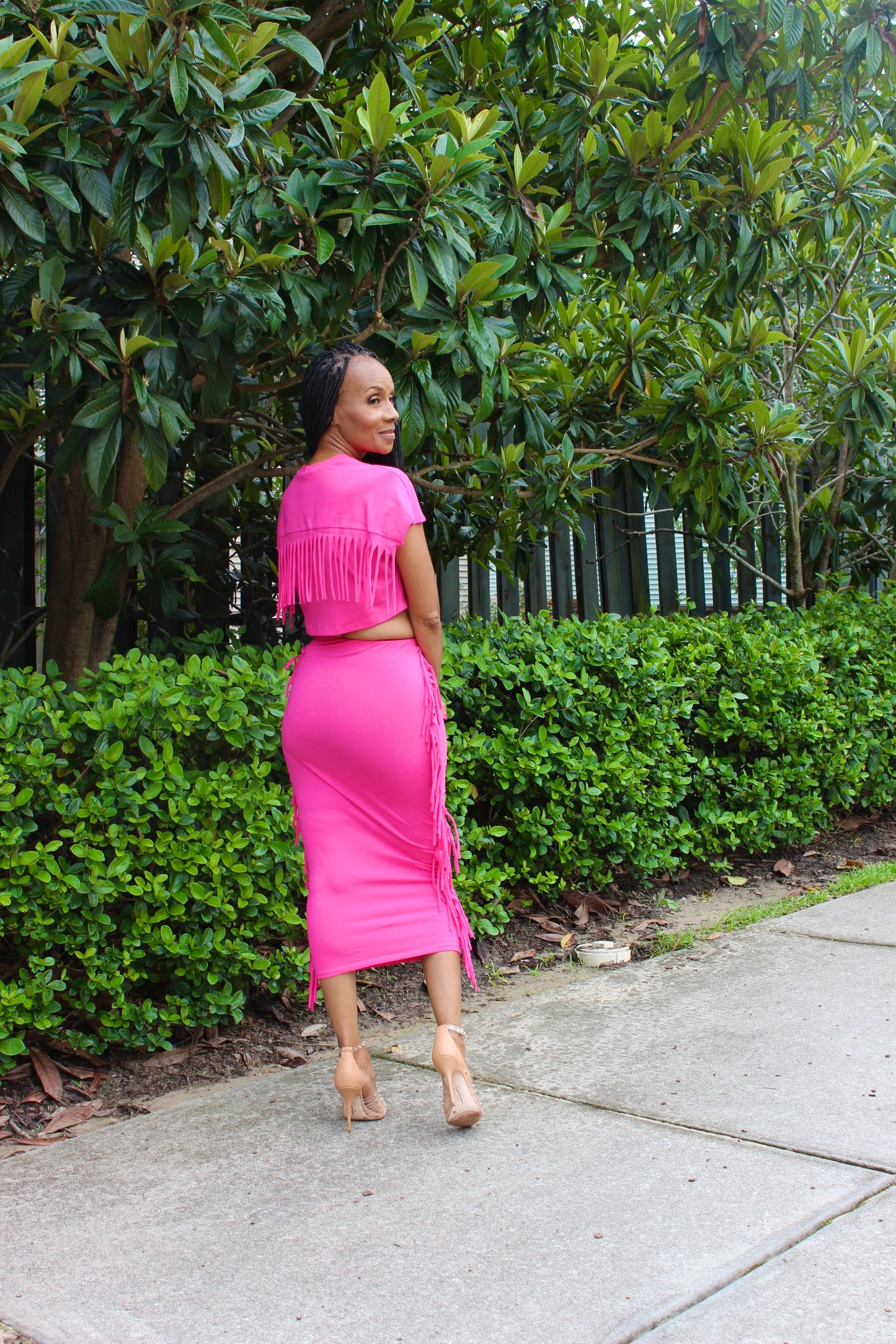 Saddle up fringe two piece skirt set