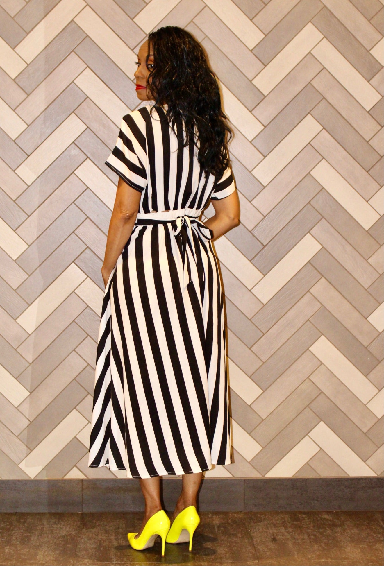 Perfect illusion striped dress