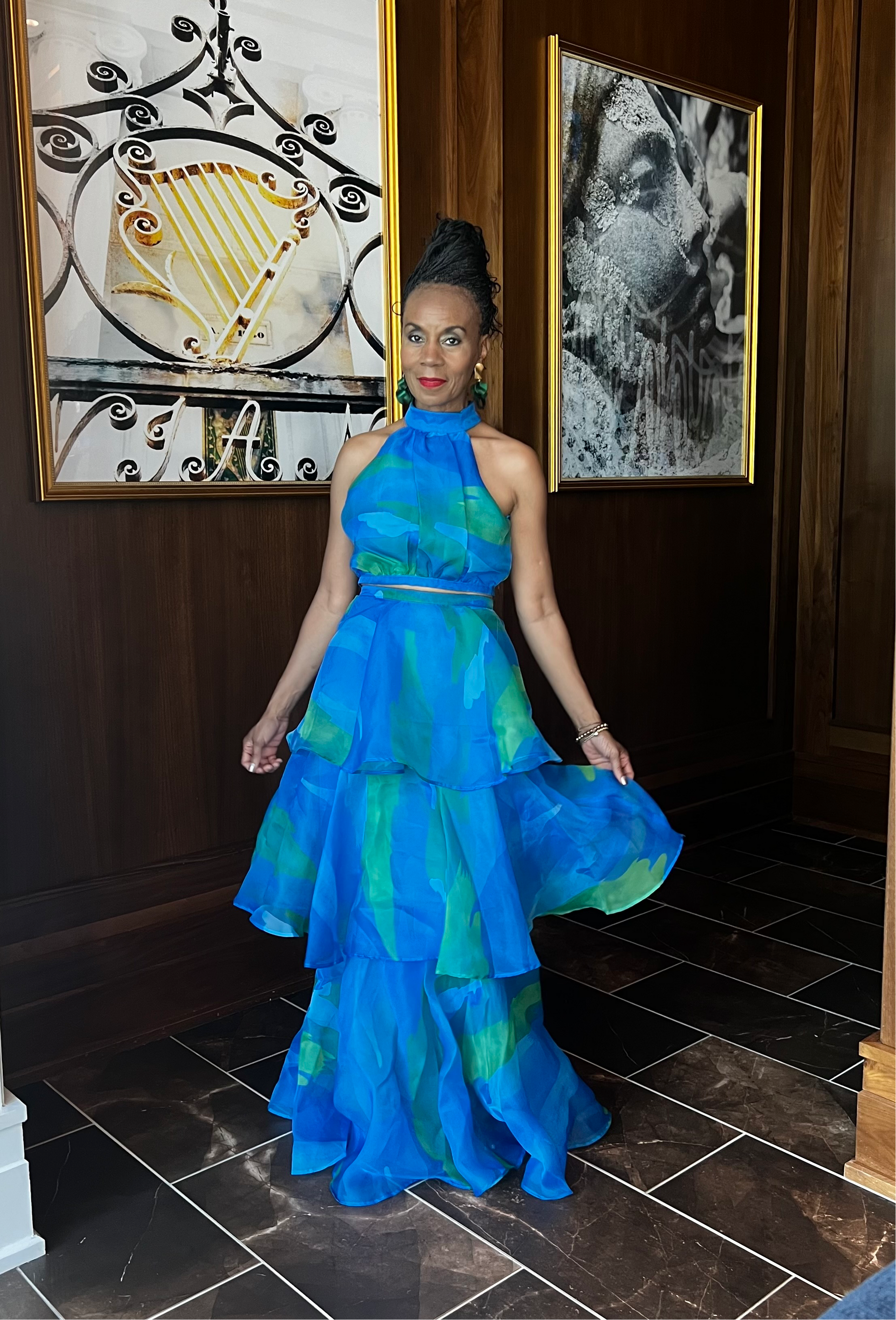 blue sunset dress – cuffs and cuts co Neck Size:18 Fabian | Size N5 31 25.5 XL color_gray