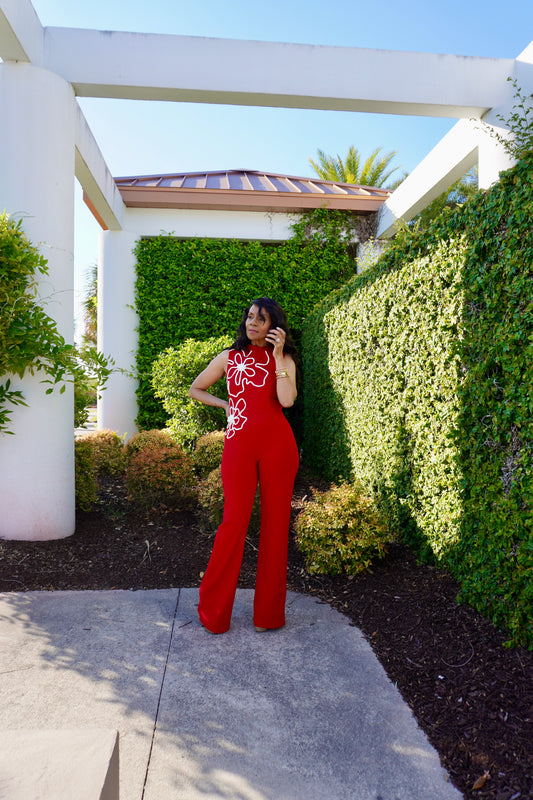 BOLD BLOSSOM JUMPSUIT