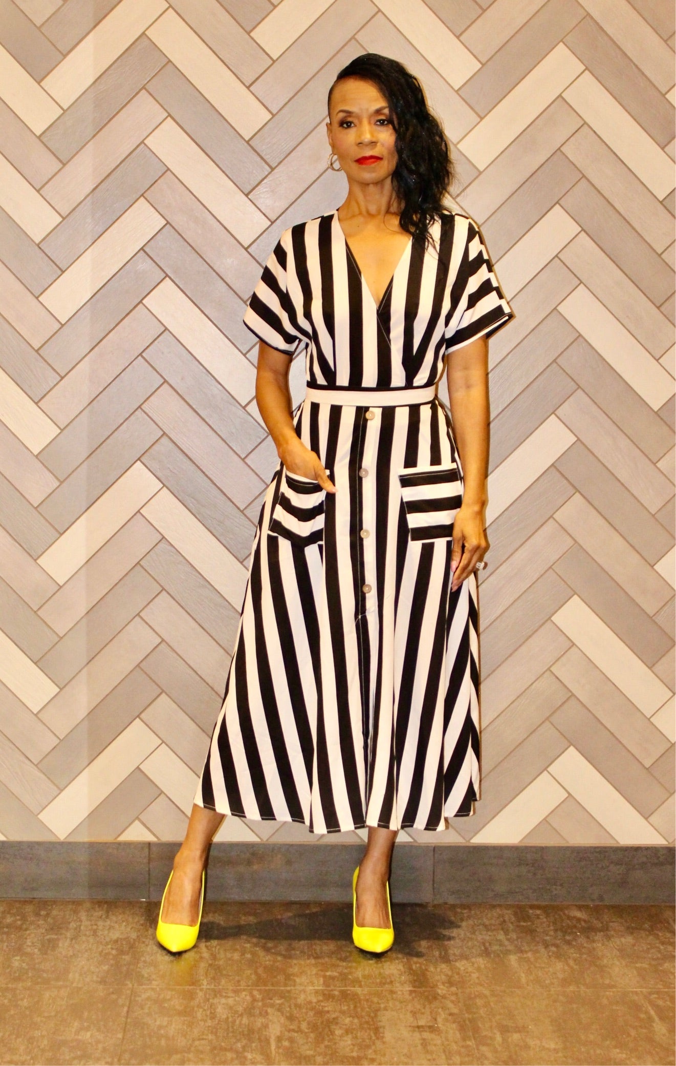 Perfect illusion striped dress