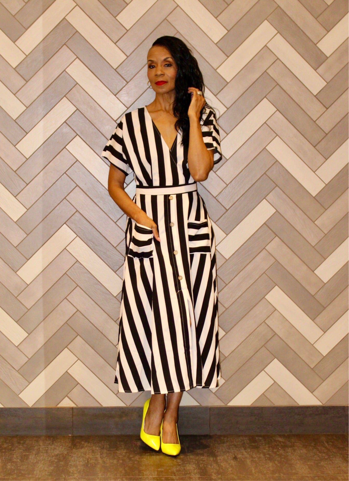 Perfect illusion striped dress